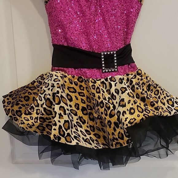 š
ŗCURTAIN CALL COSTUMES HOTĀ PINK AND LEOPARD TULLEāDANCEāCOSTUME,āSIZEā8-10 - Picture 3 of 10